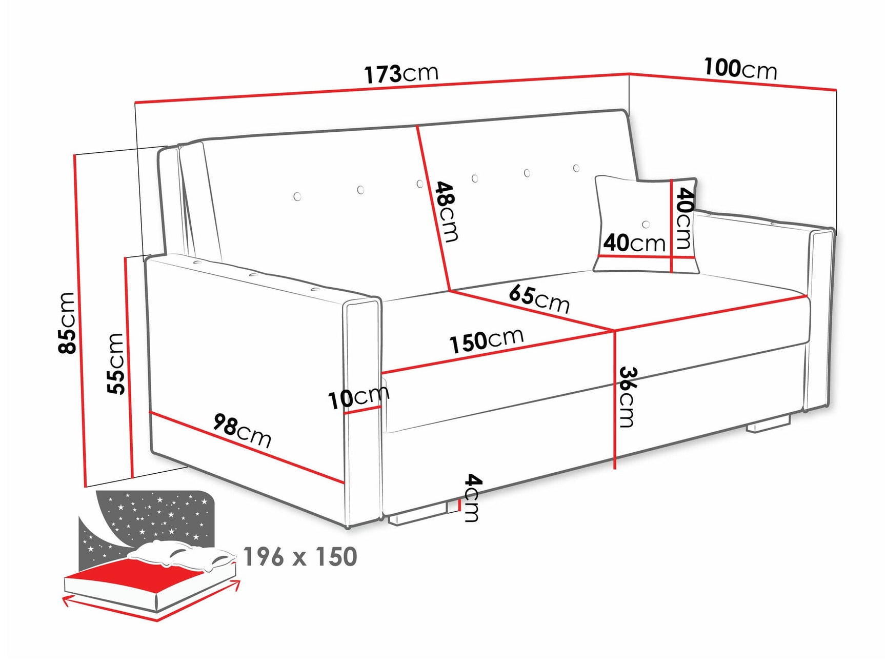 Sovesofa Columbus 233