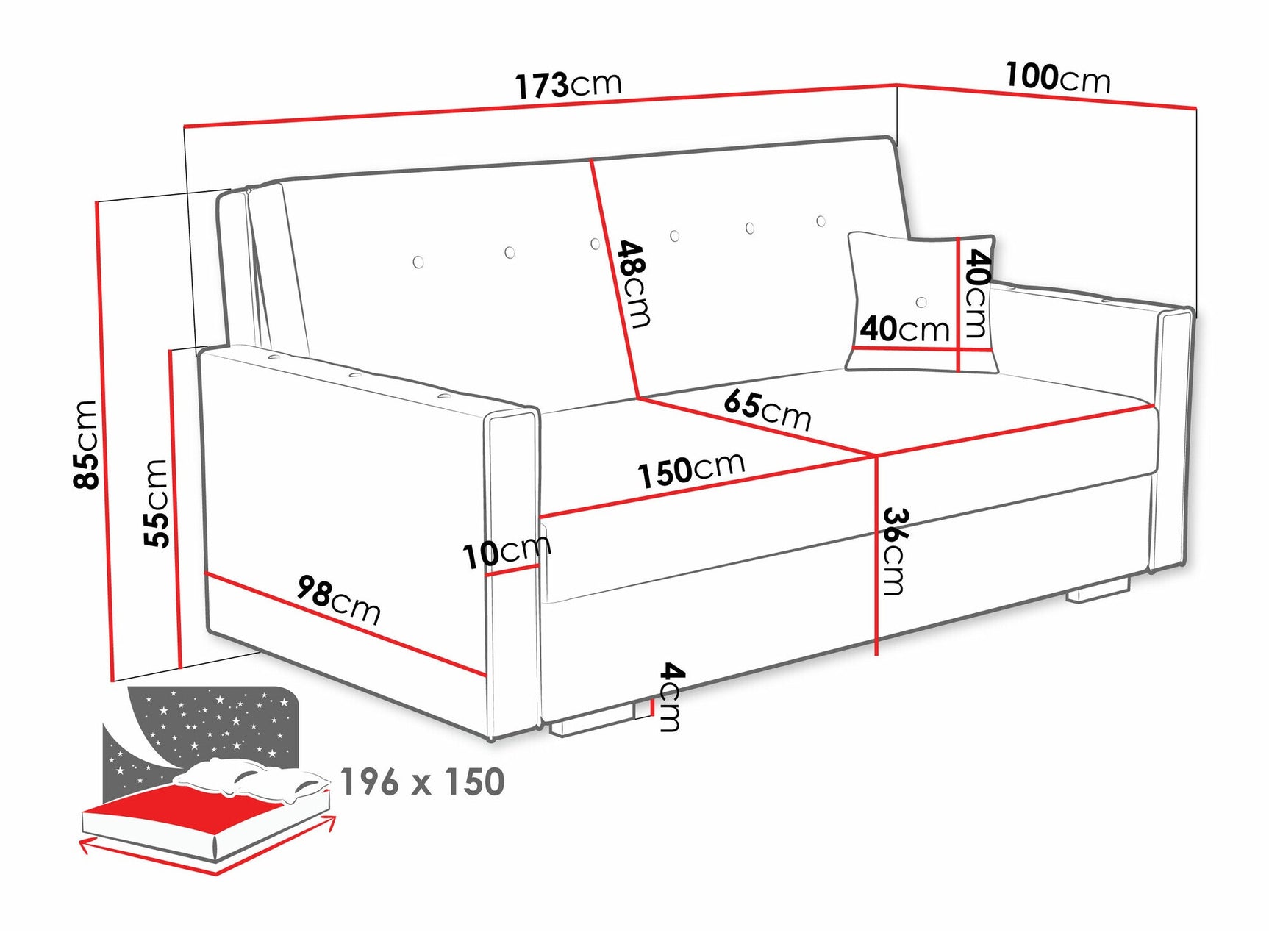 Sovesofa Columbus 233