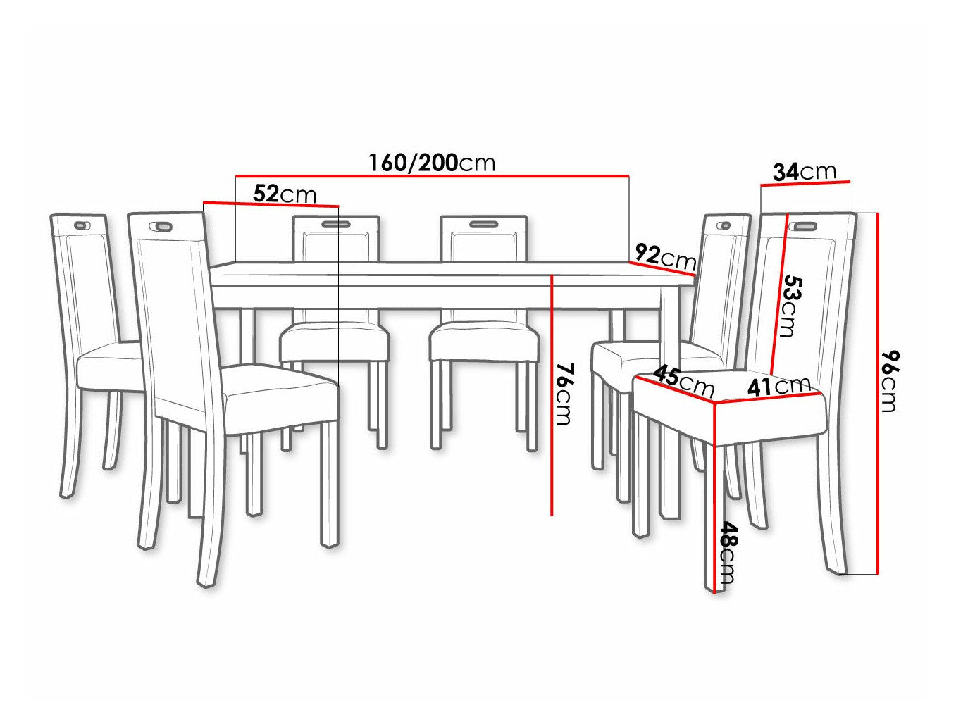 Spisestue-sæt Victorville 308 3980554