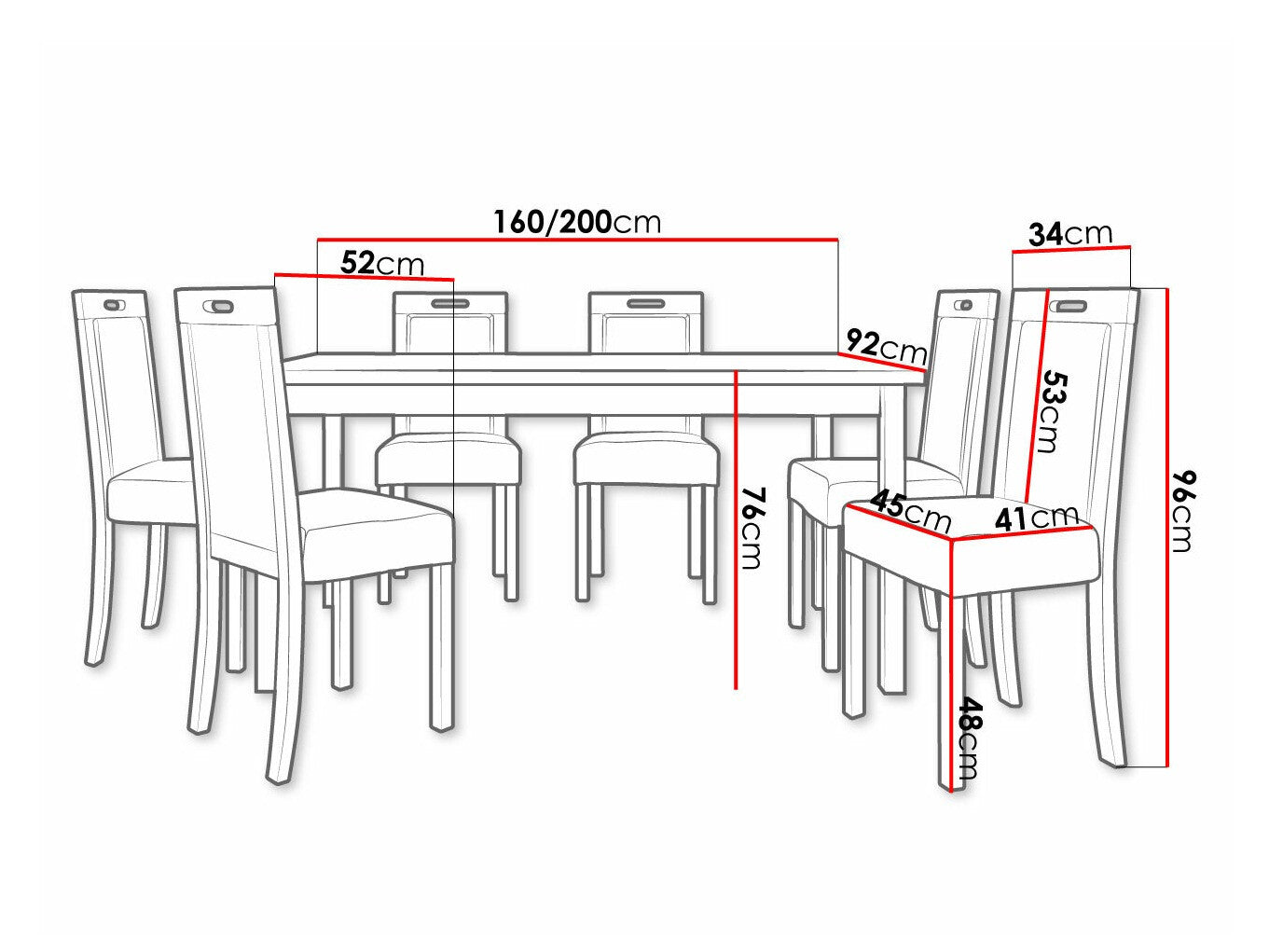 Spisestue-sæt Victorville 308 3980555