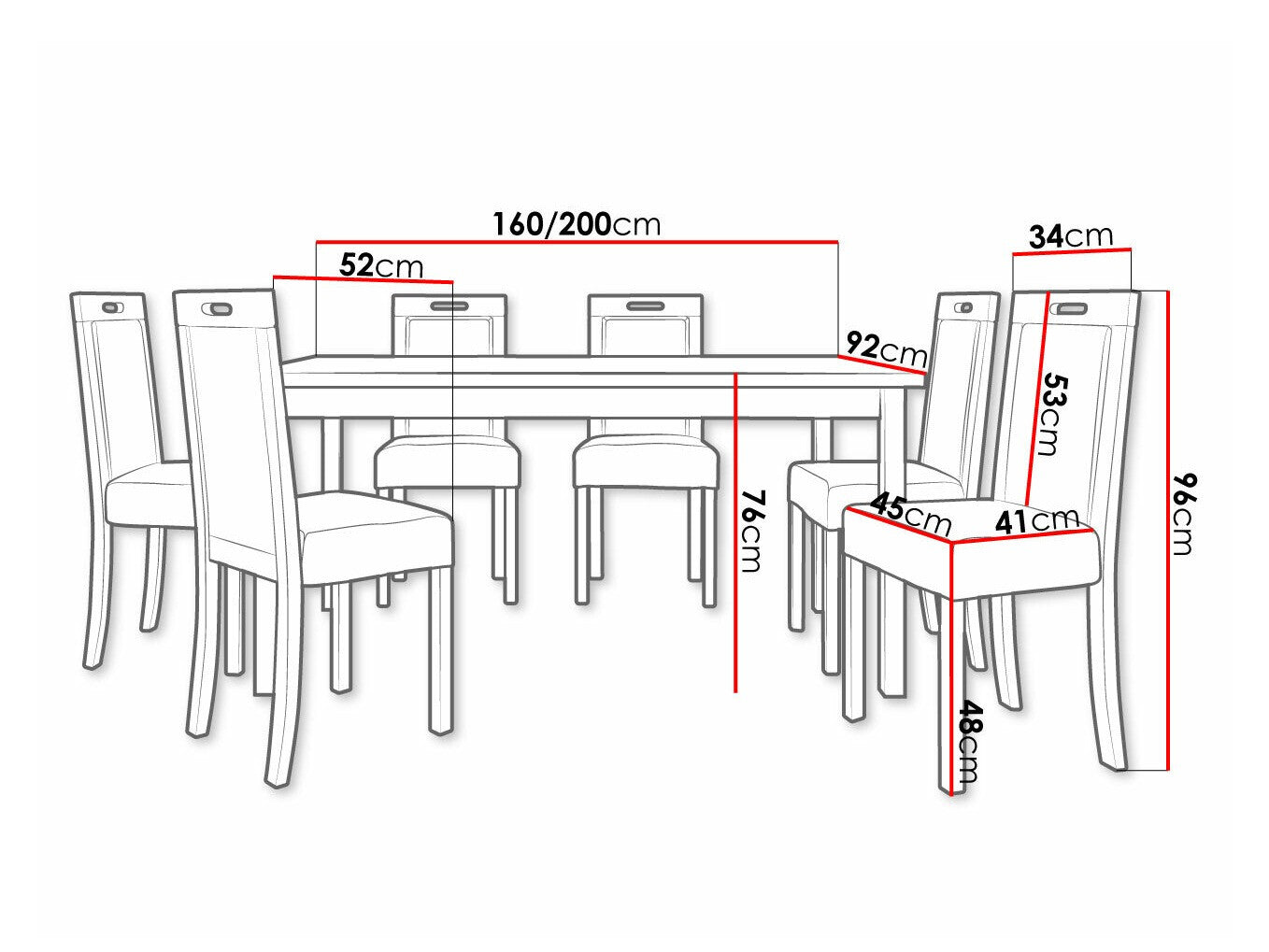 Spisestue-sæt Victorville 308 3980556
