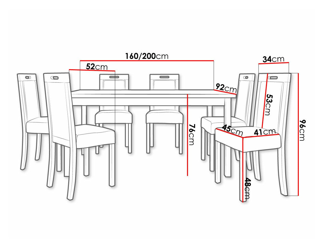 Spisestue-sæt Victorville 308 3980557