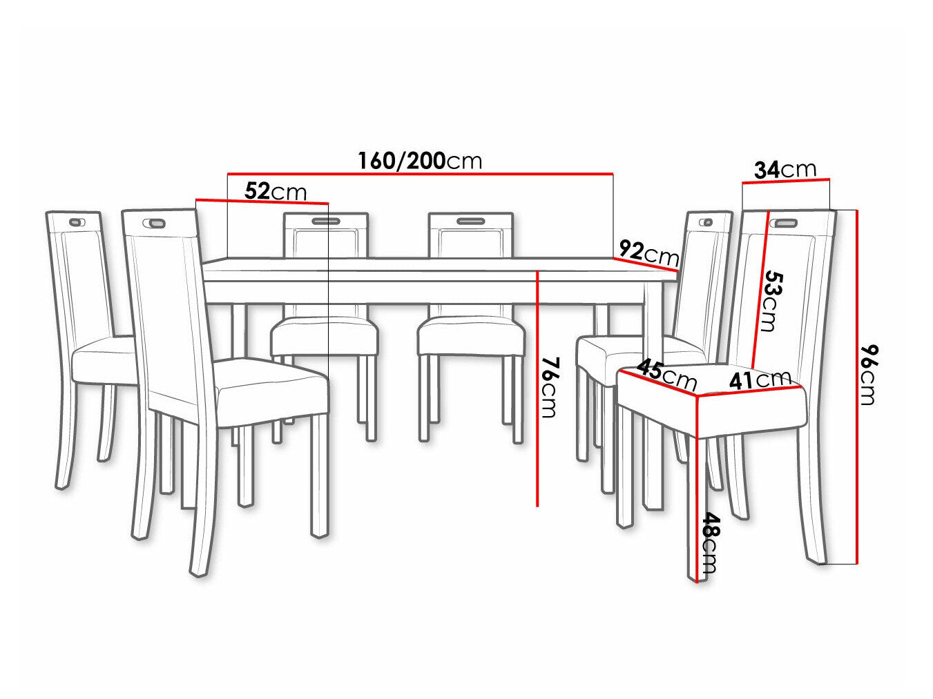 Spisestue-sæt Victorville 308 3980559