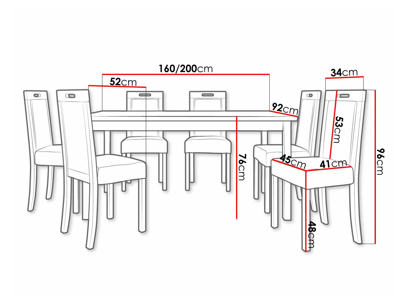 Spisestue-sæt Victorville 308 3980562