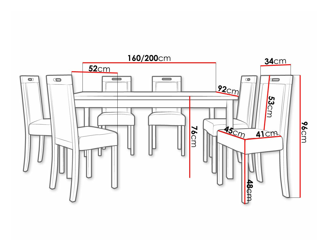 Spisestue-sæt Victorville 308 3980563