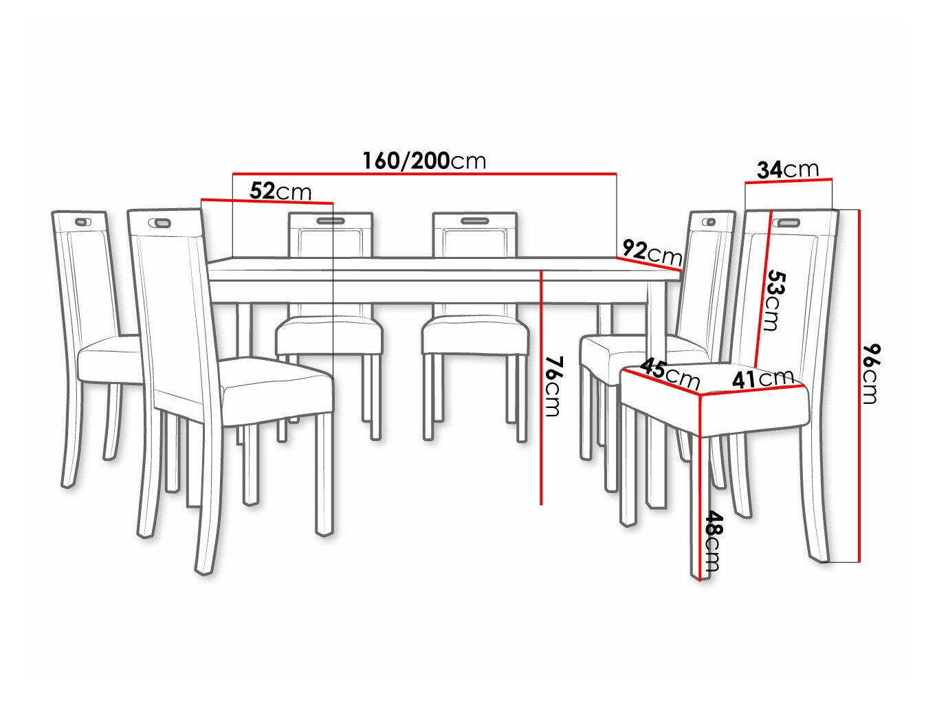 Spisestue-sæt Victorville 308 3980564