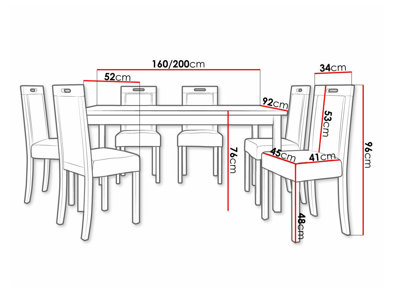 Spisestue-sæt Victorville 308 3980565