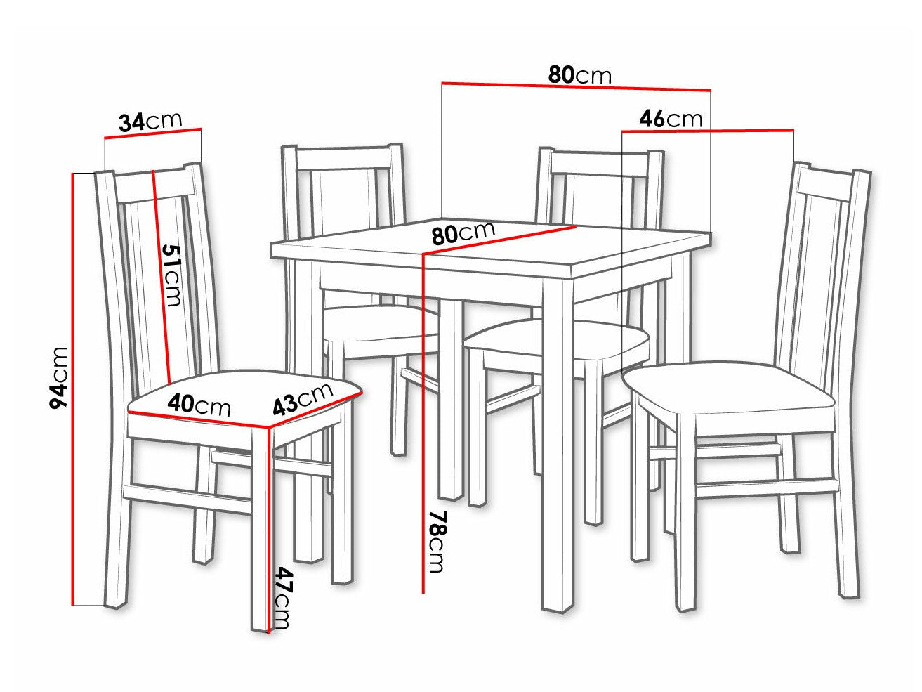 Spisestue-sæt Victorville 310 3980570