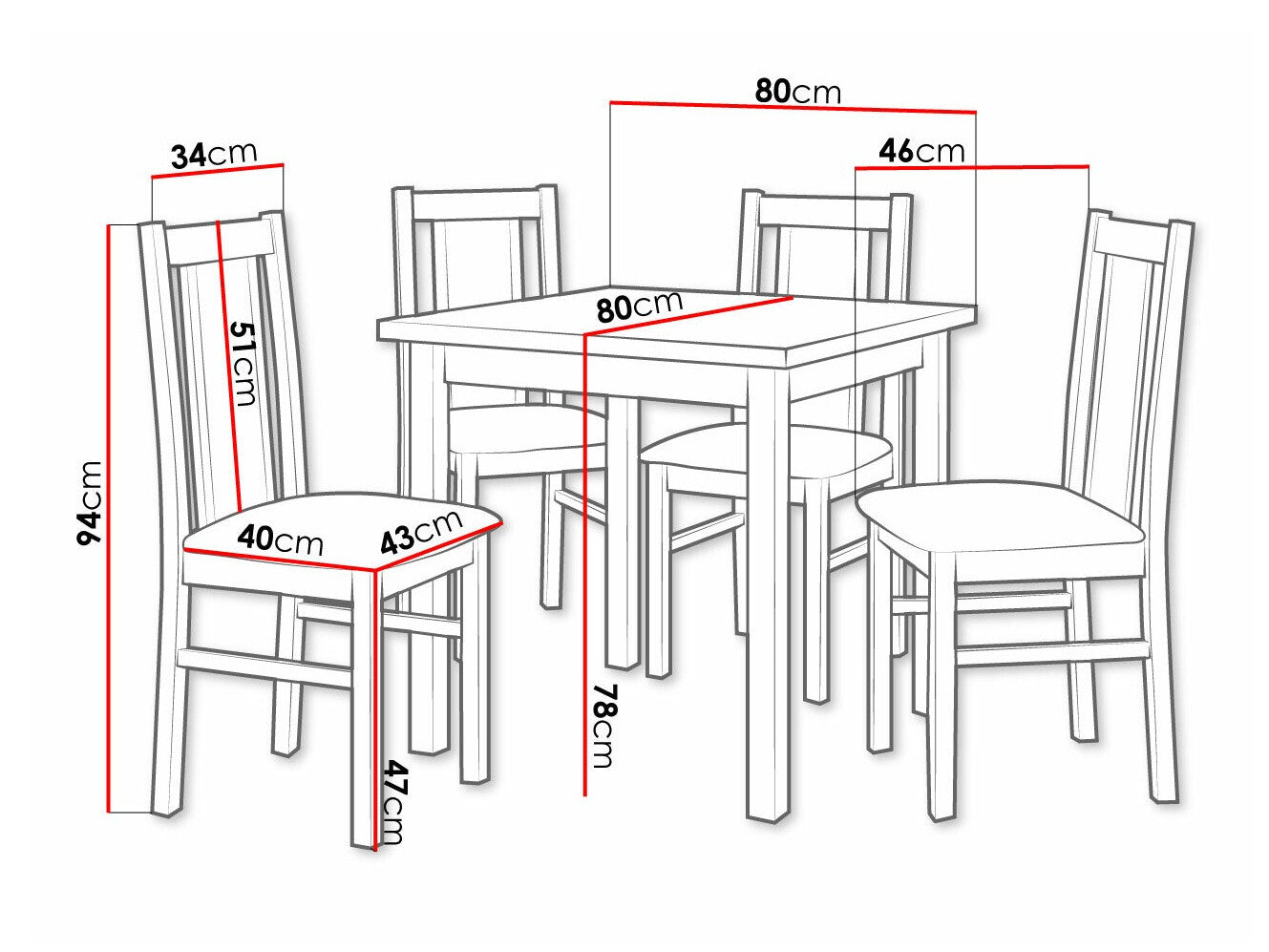 Spisestue-sæt Victorville 310 3980575