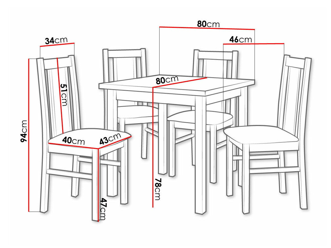 Spisestue-sæt Victorville 310 3980576