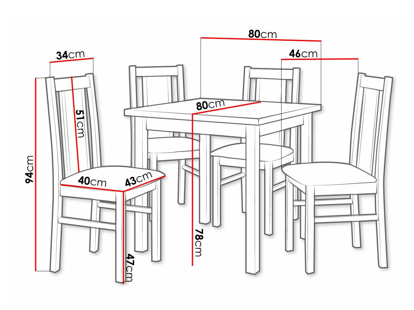 Spisestue-sæt Victorville 310 3980579