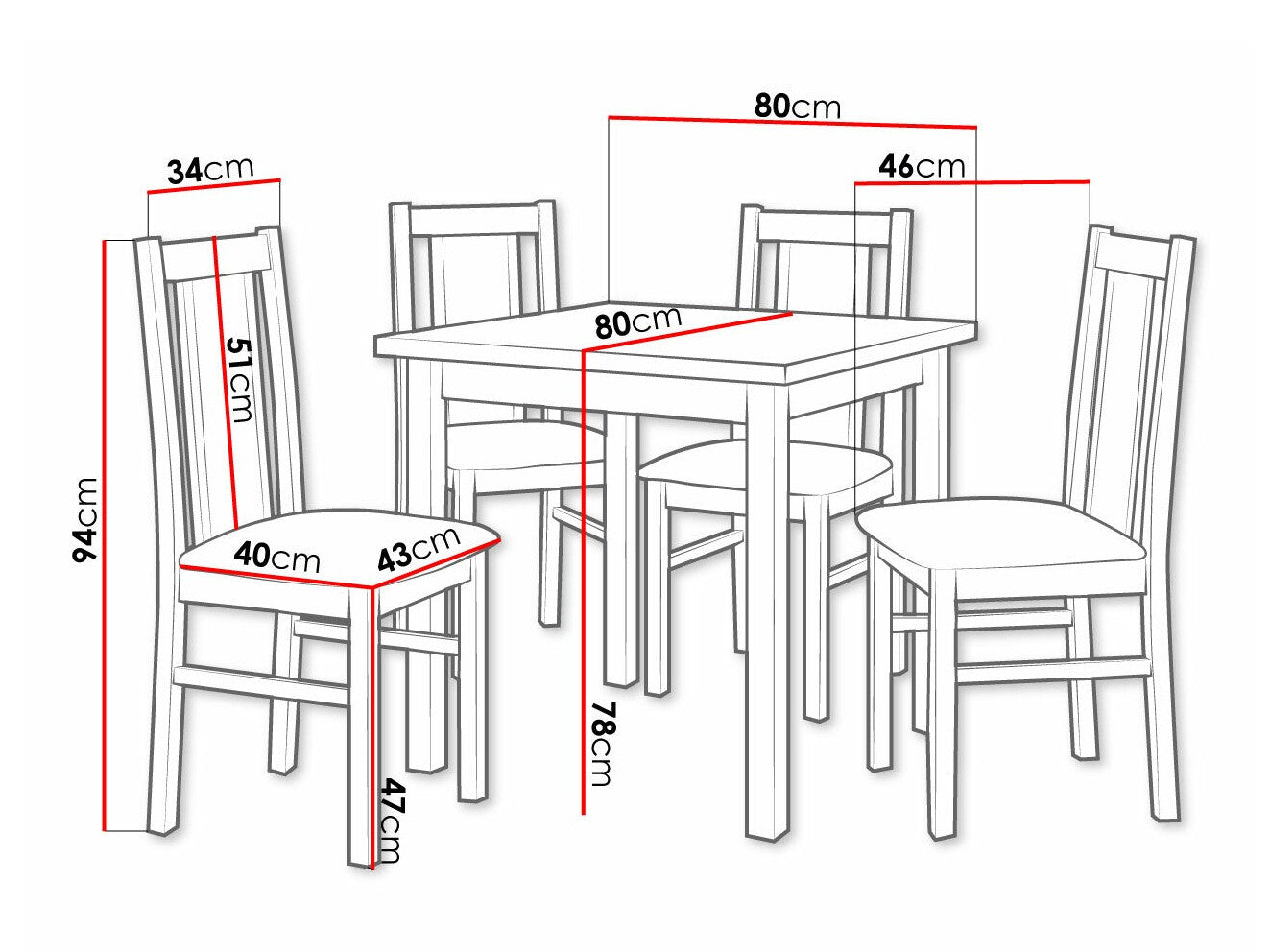 Spisestue-sæt Victorville 310 3980580