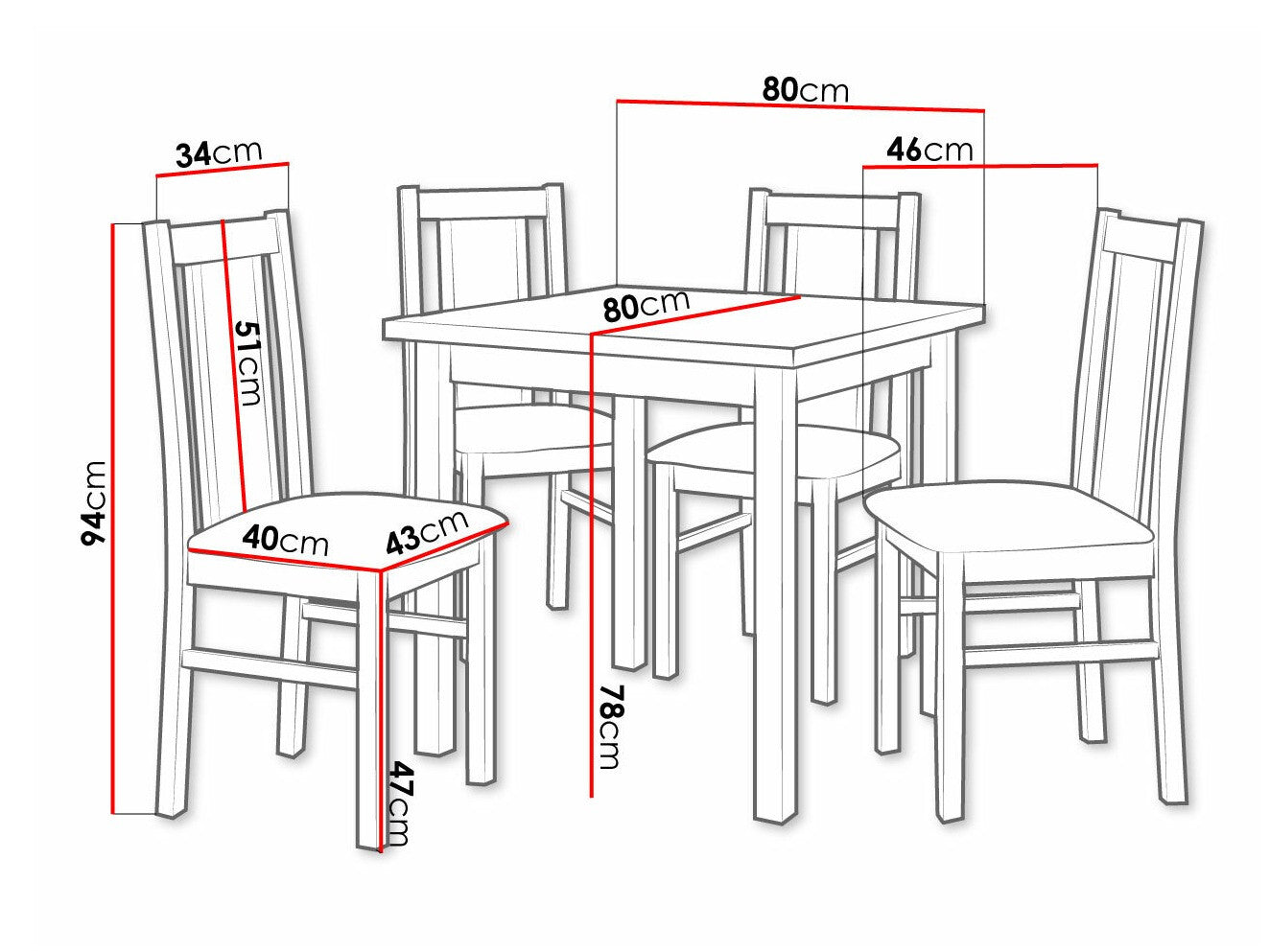 Spisestue-sæt Victorville 310 3980582