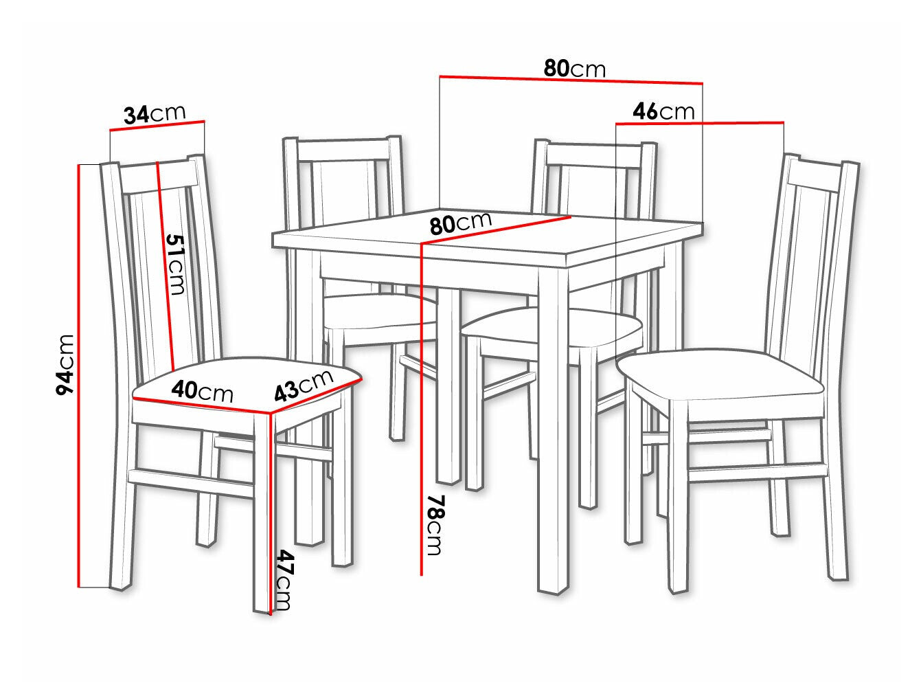 Spisestue-sæt Victorville 310 3980584