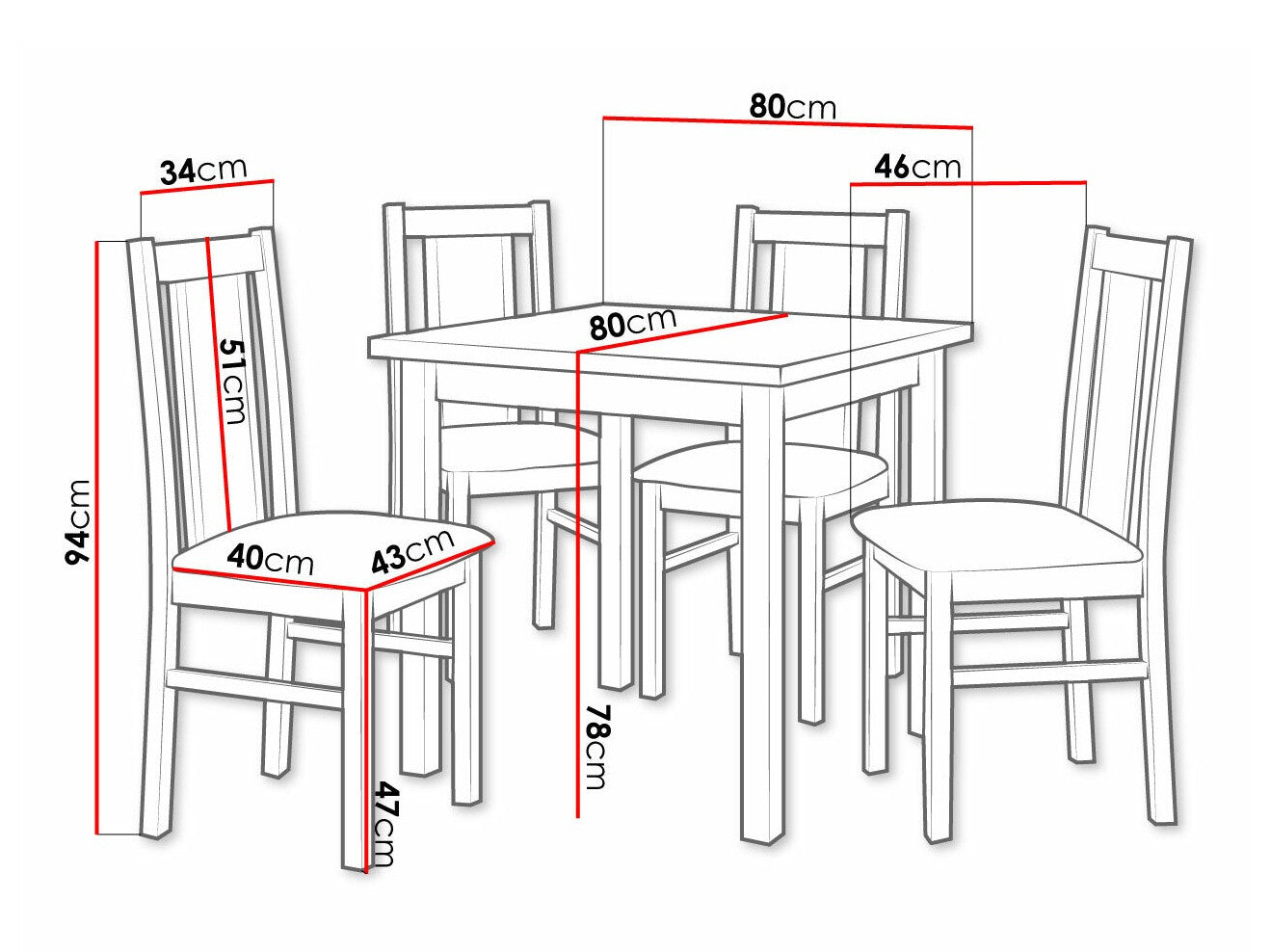 Spisestue-sæt Victorville 310 3980586