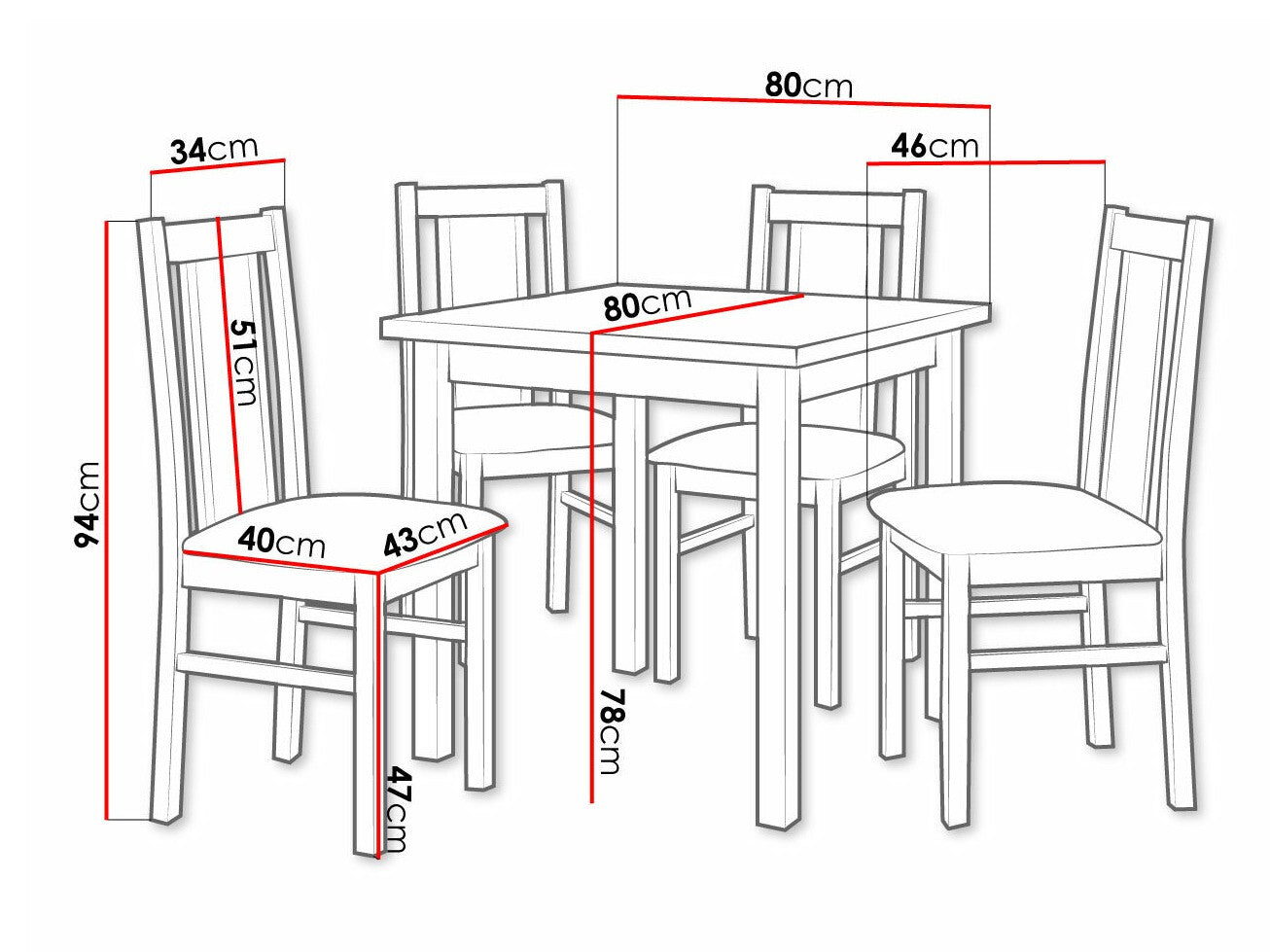 Spisestue-sæt Victorville 310 3980588