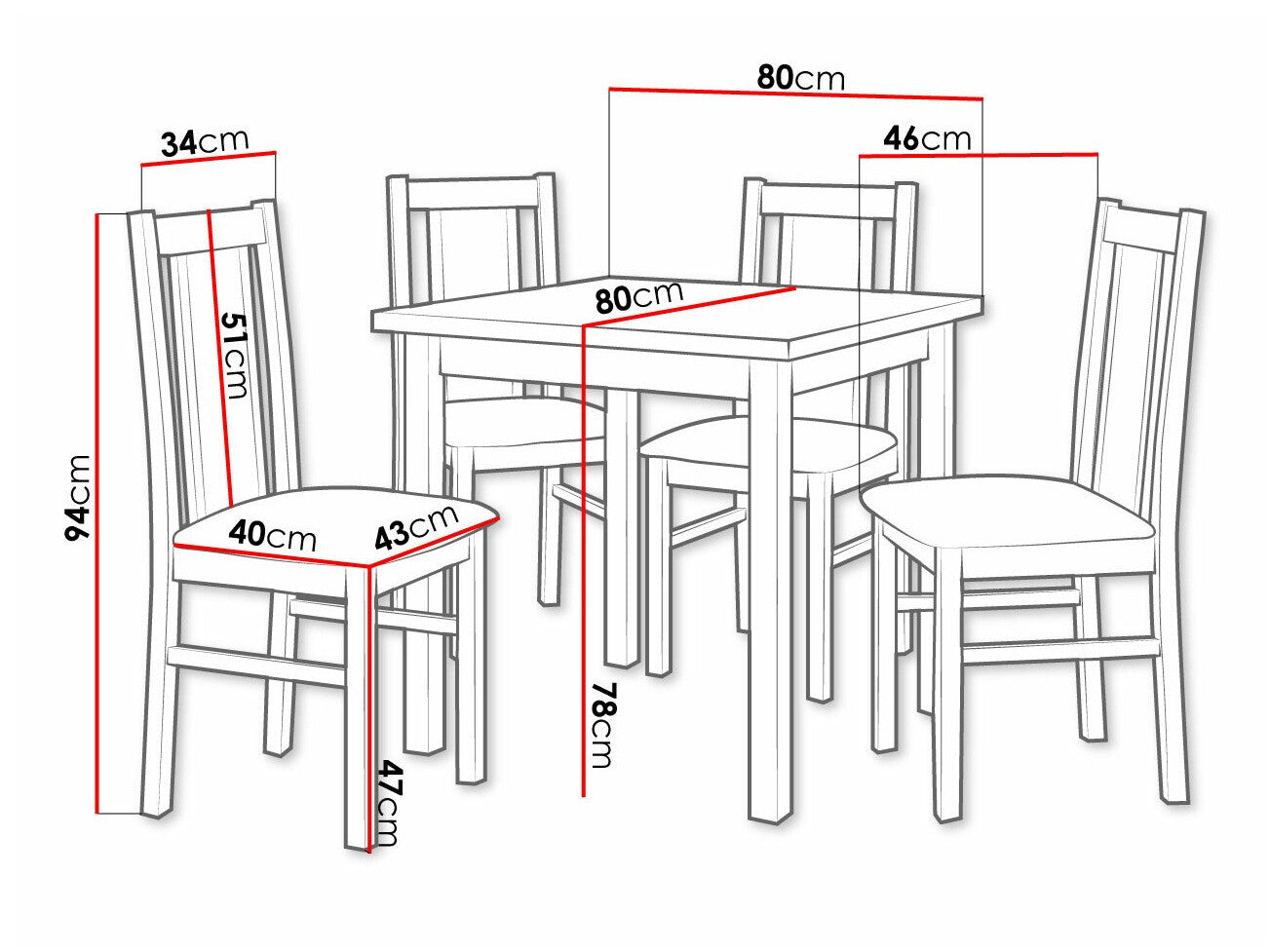 Spisestue-sæt Victorville 310 3980589