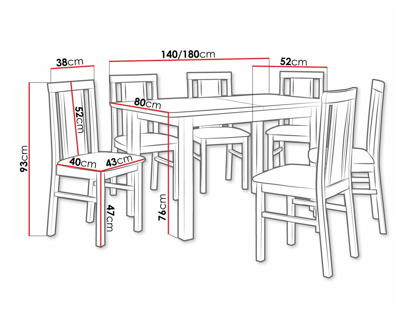 Spisestue-sæt Victorville 311 3980631