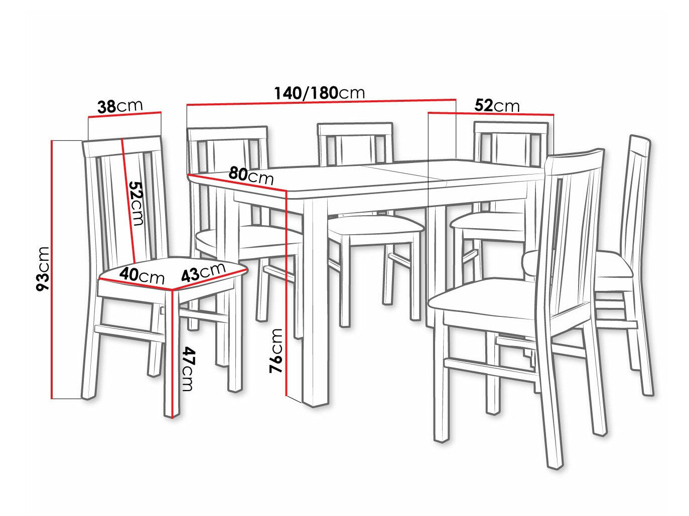 Spisestue-sæt Victorville 311 3980633