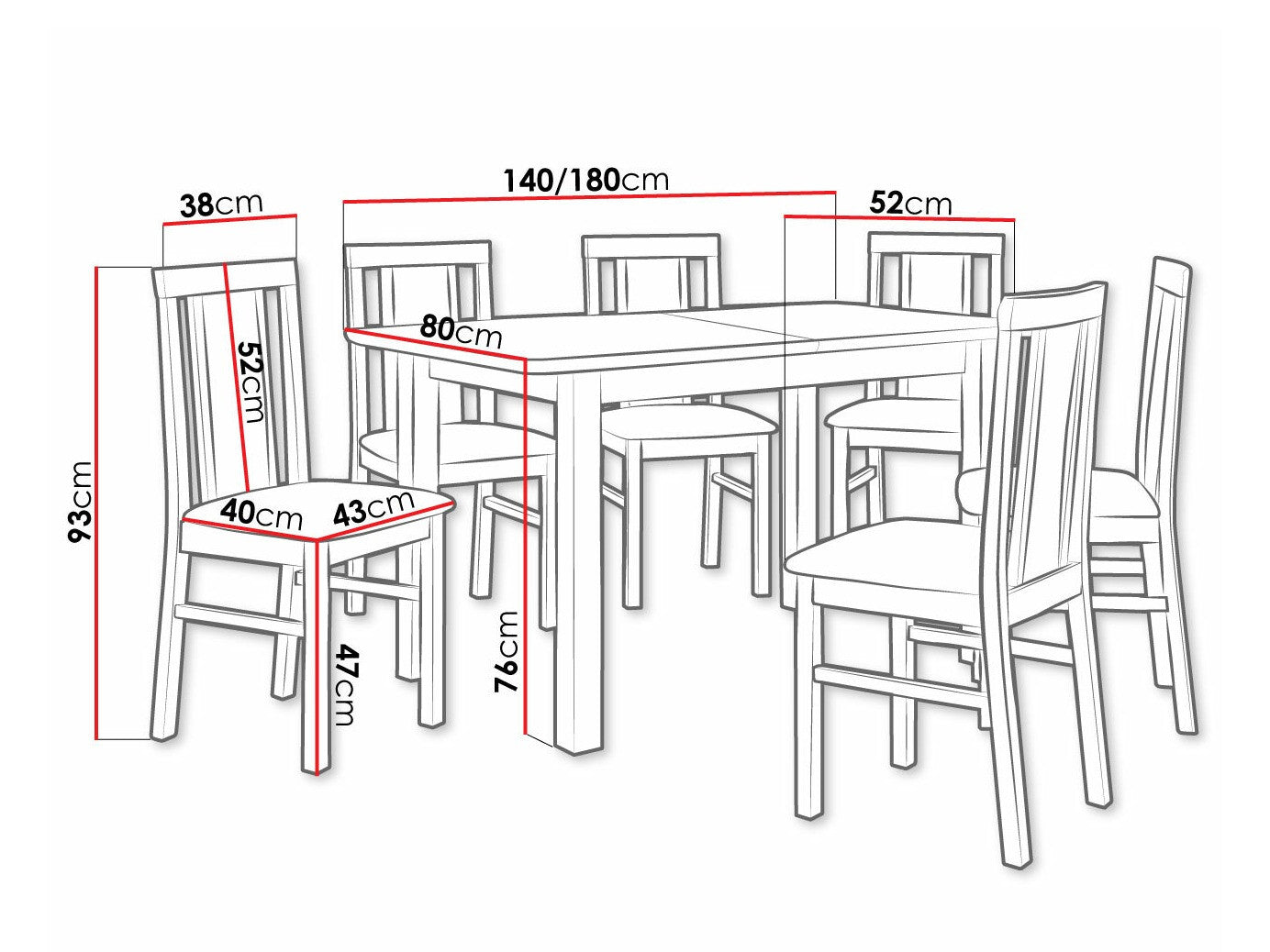 Spisestue-sæt Victorville 311 3980635