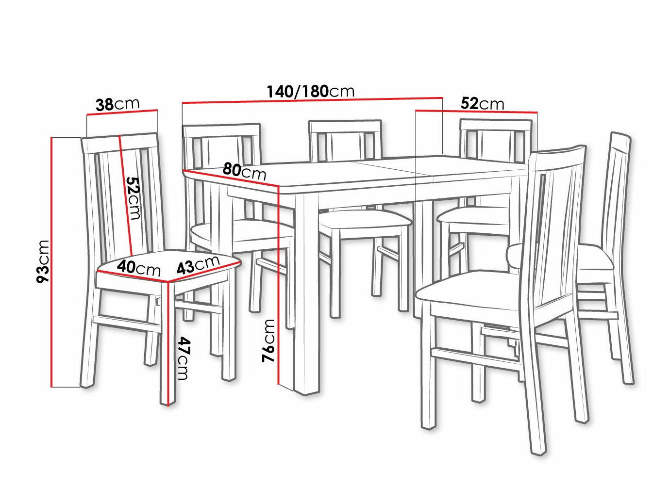 Spisestue-sæt Victorville 311 3980636