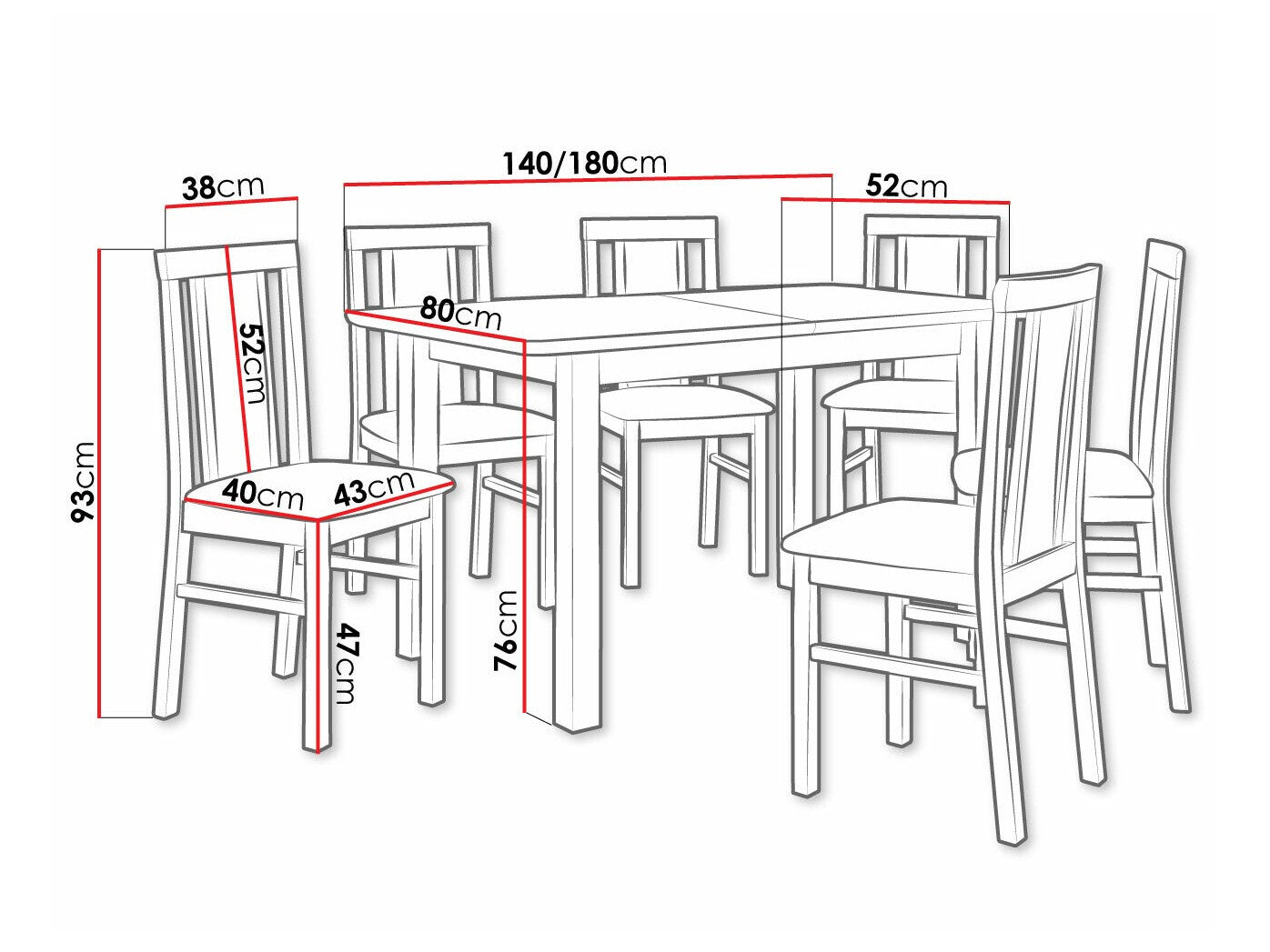 Spisestue-sæt Victorville 311 3980637