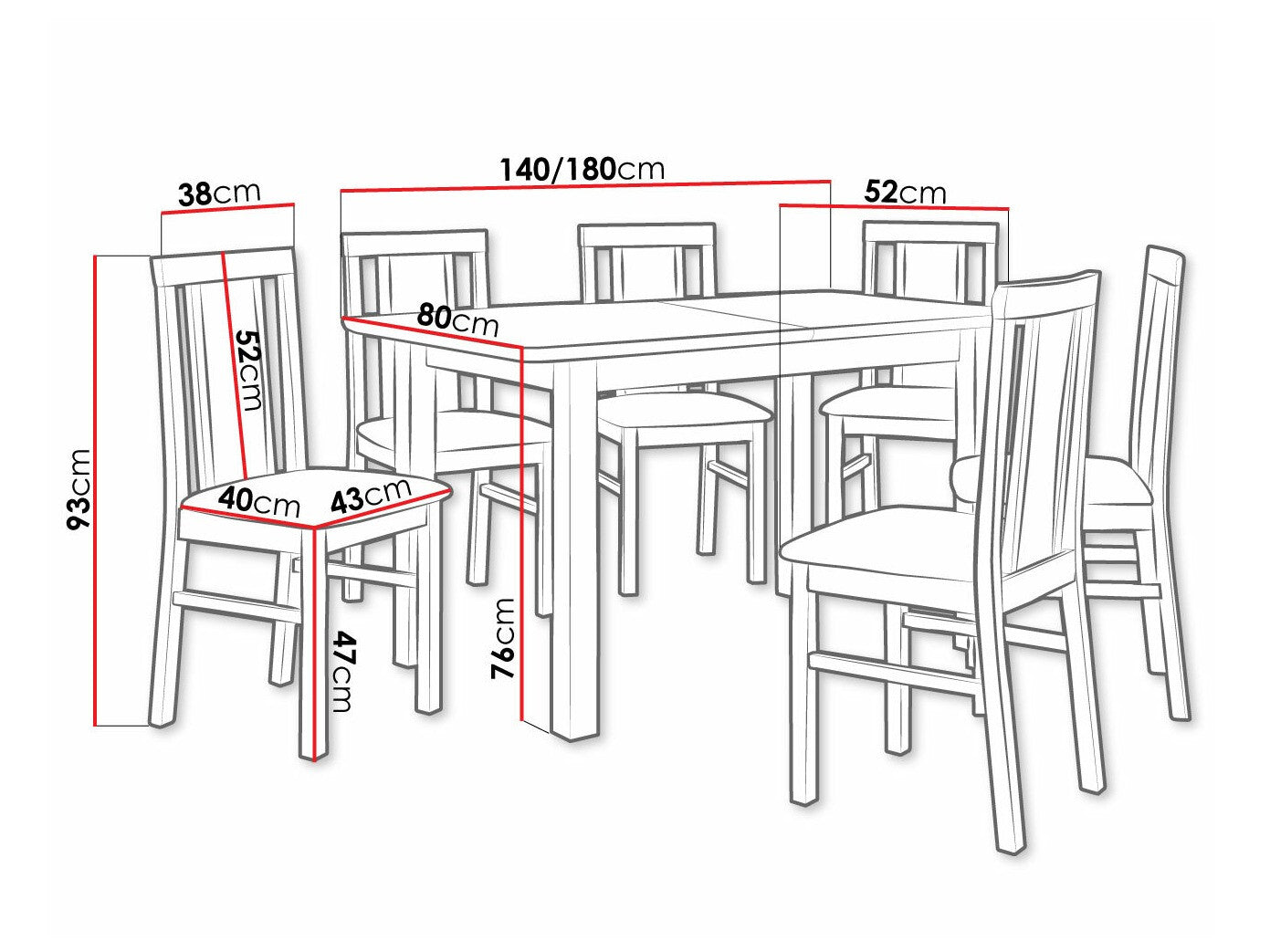 Spisestue-sæt Victorville 311 3980638