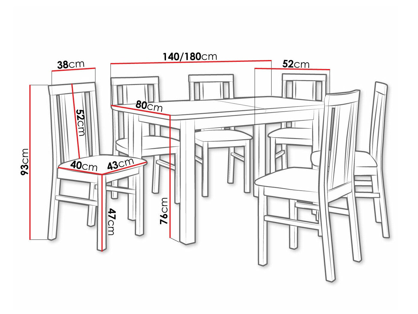 Spisestue-sæt Victorville 311 3980639