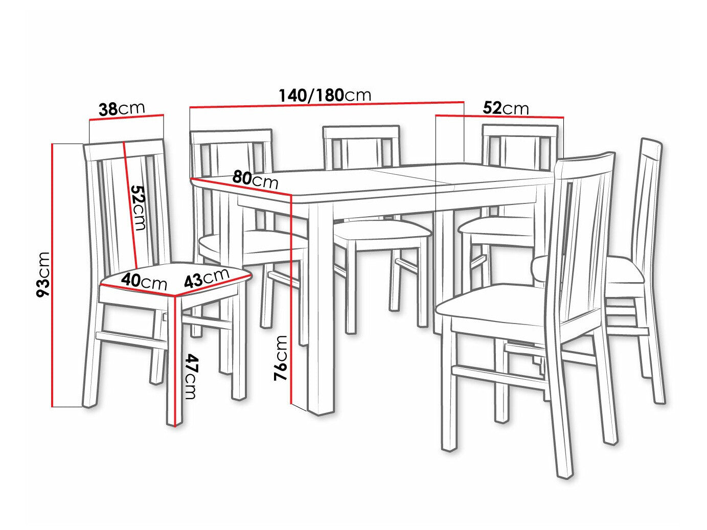 Spisestue-sæt Victorville 311 3980640