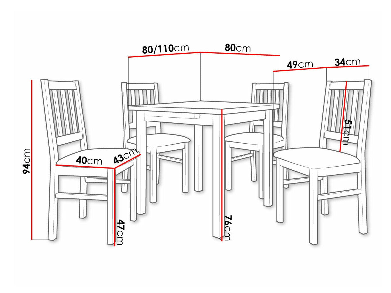 Spisestue-sæt Victorville 314 3980682