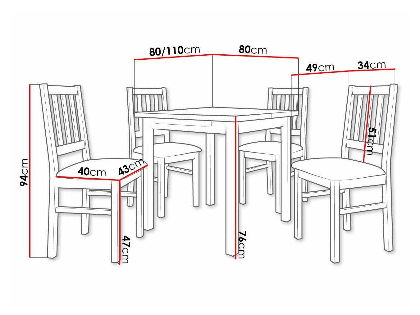 Spisestue-sæt Victorville 314 3980687