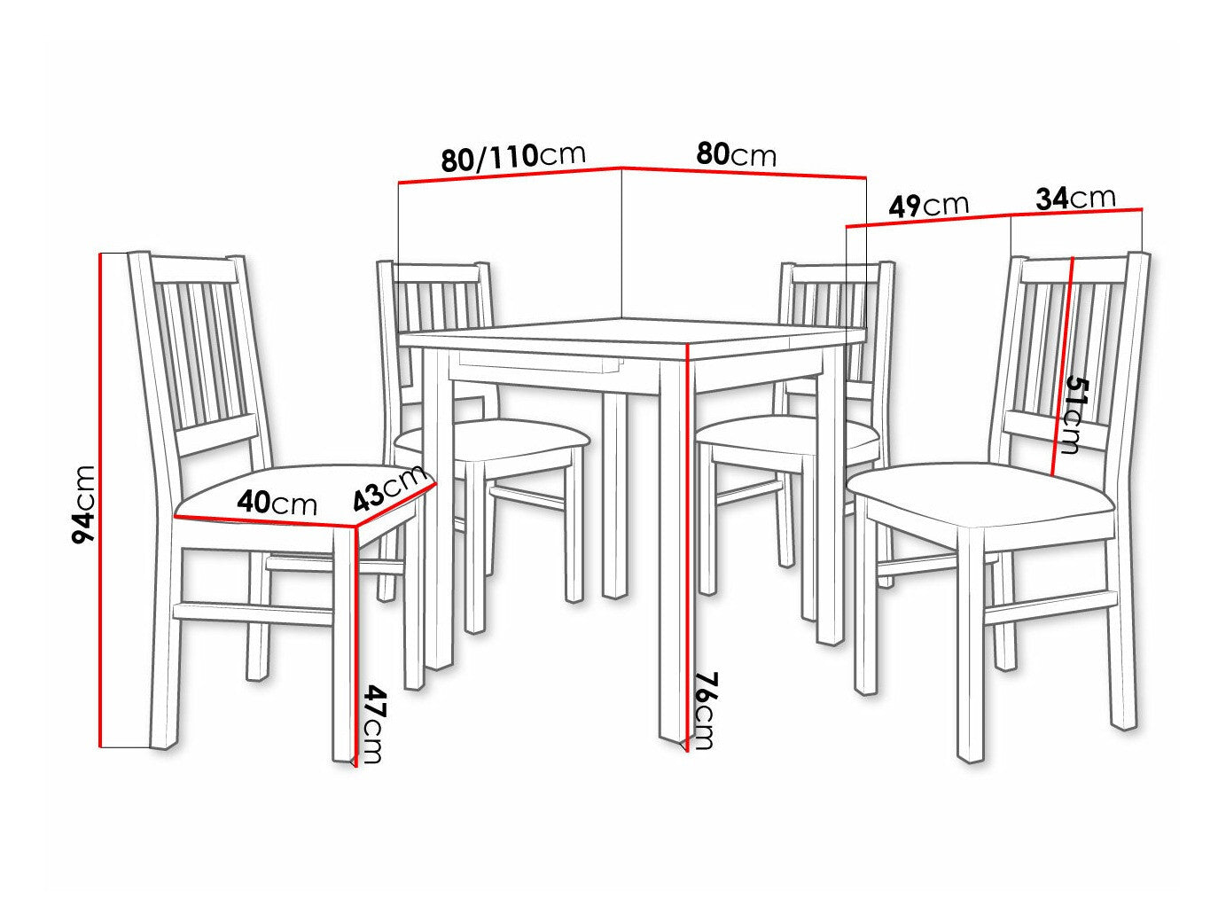 Spisestue-sæt Victorville 314 3980692