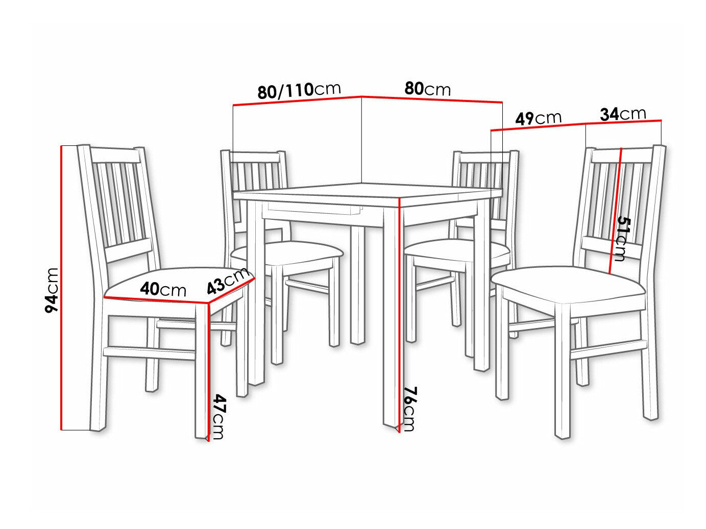 Spisestue-sæt Victorville 314 3980694