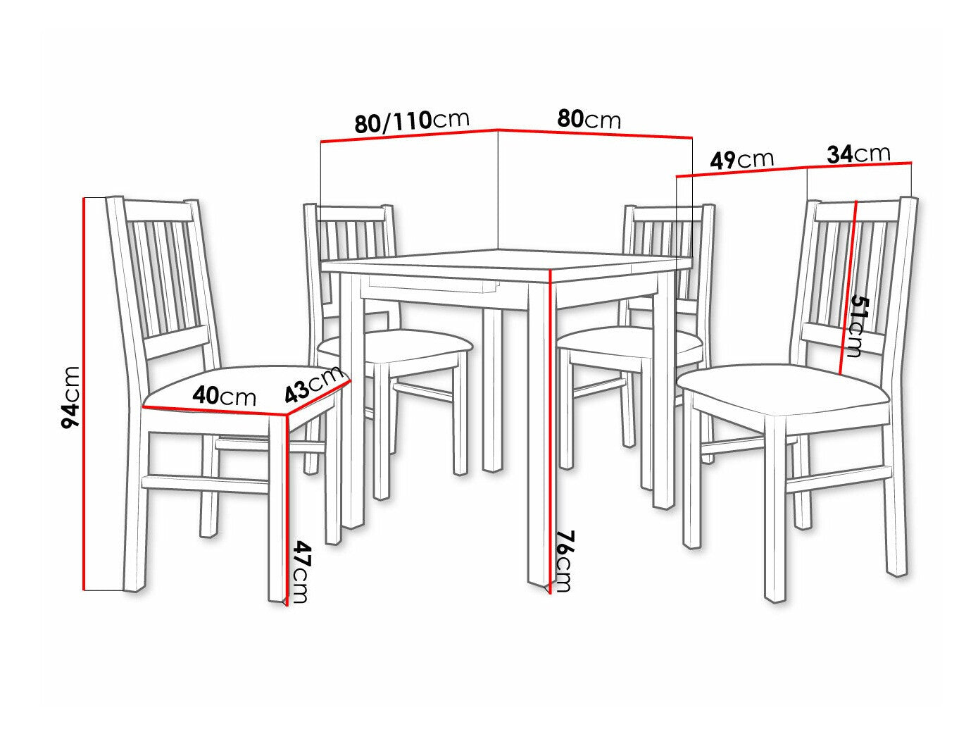 Spisestue-sæt Victorville 314 3980695