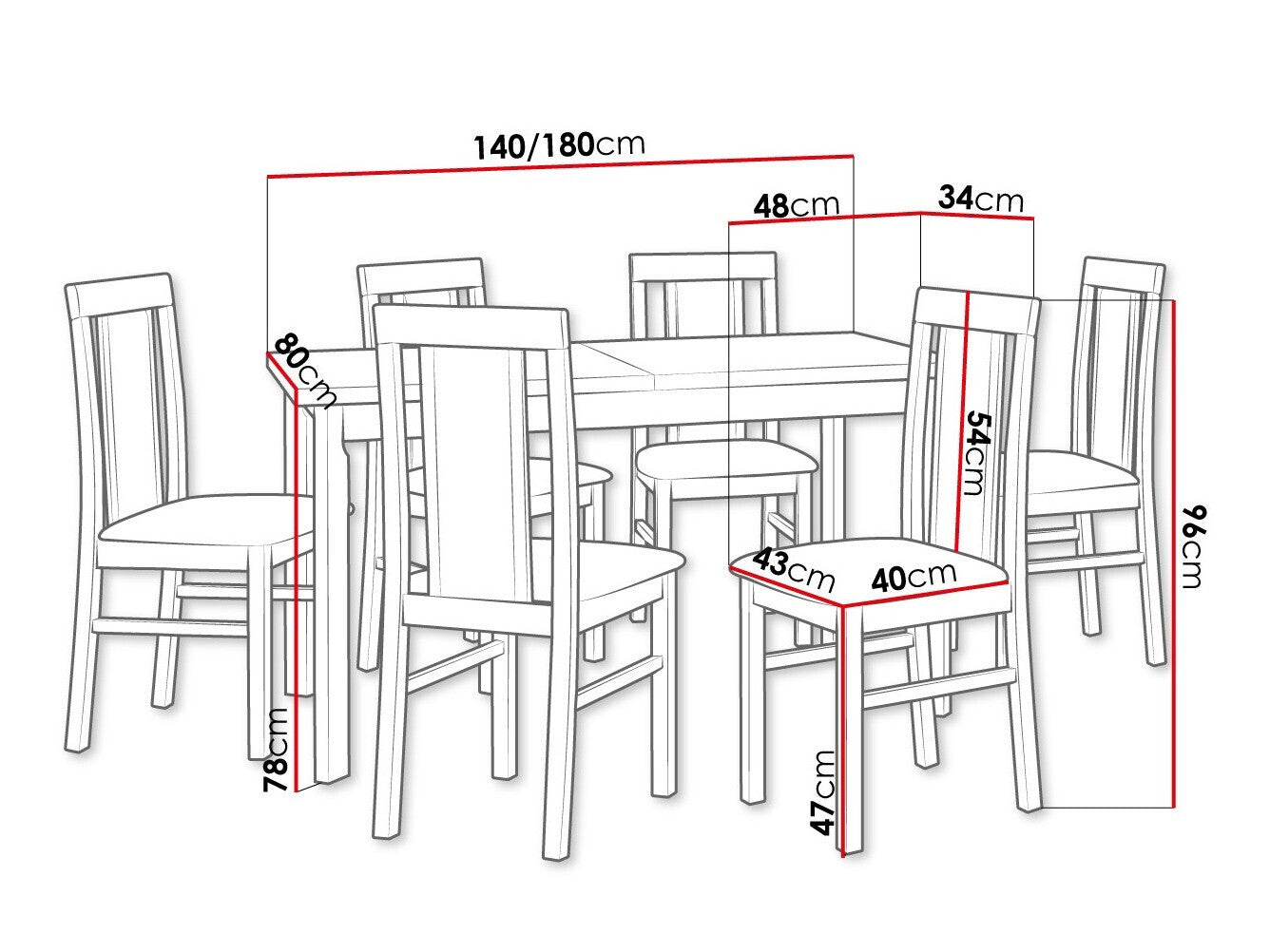 Spisestue-sæt Victorville 315 3980697
