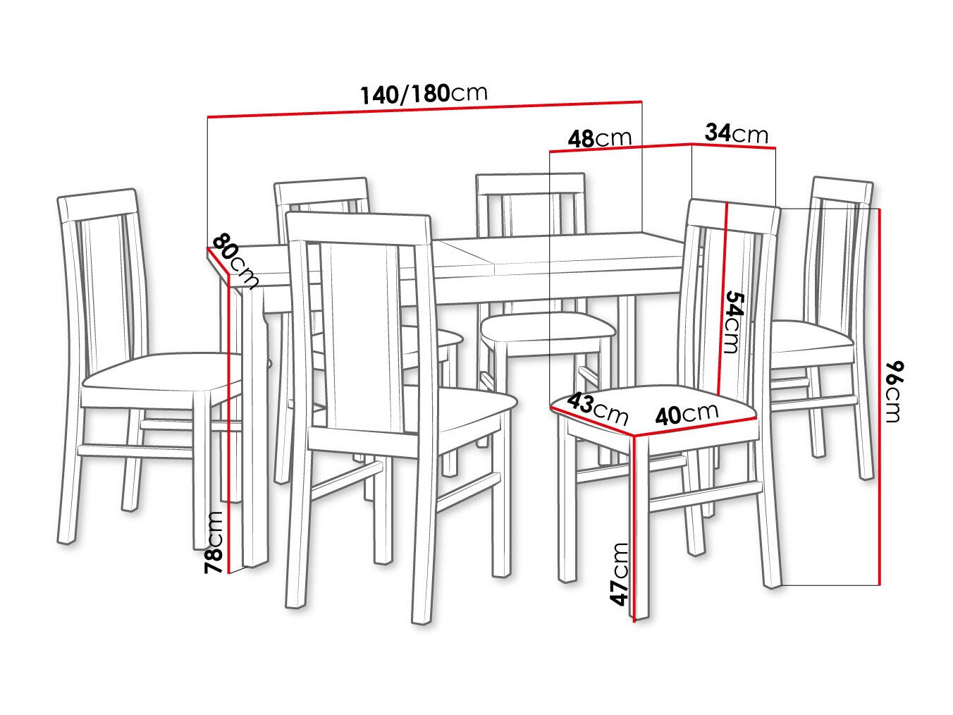 Spisestue-sæt Victorville 315 3980698