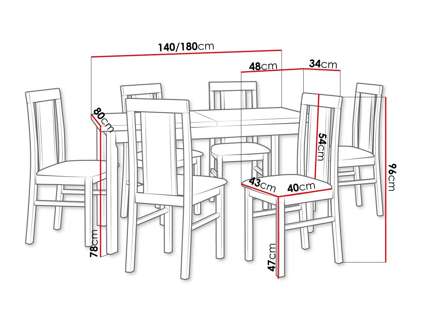 Spisestue-sæt Victorville 315 3980699