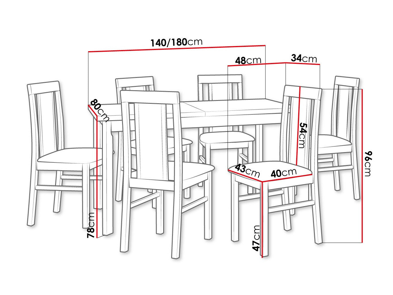 Spisestue-sæt Victorville 315 3980701