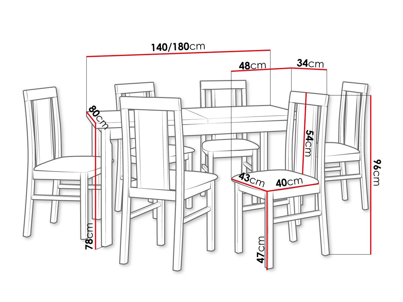 Spisestue-sæt Victorville 315 3980702