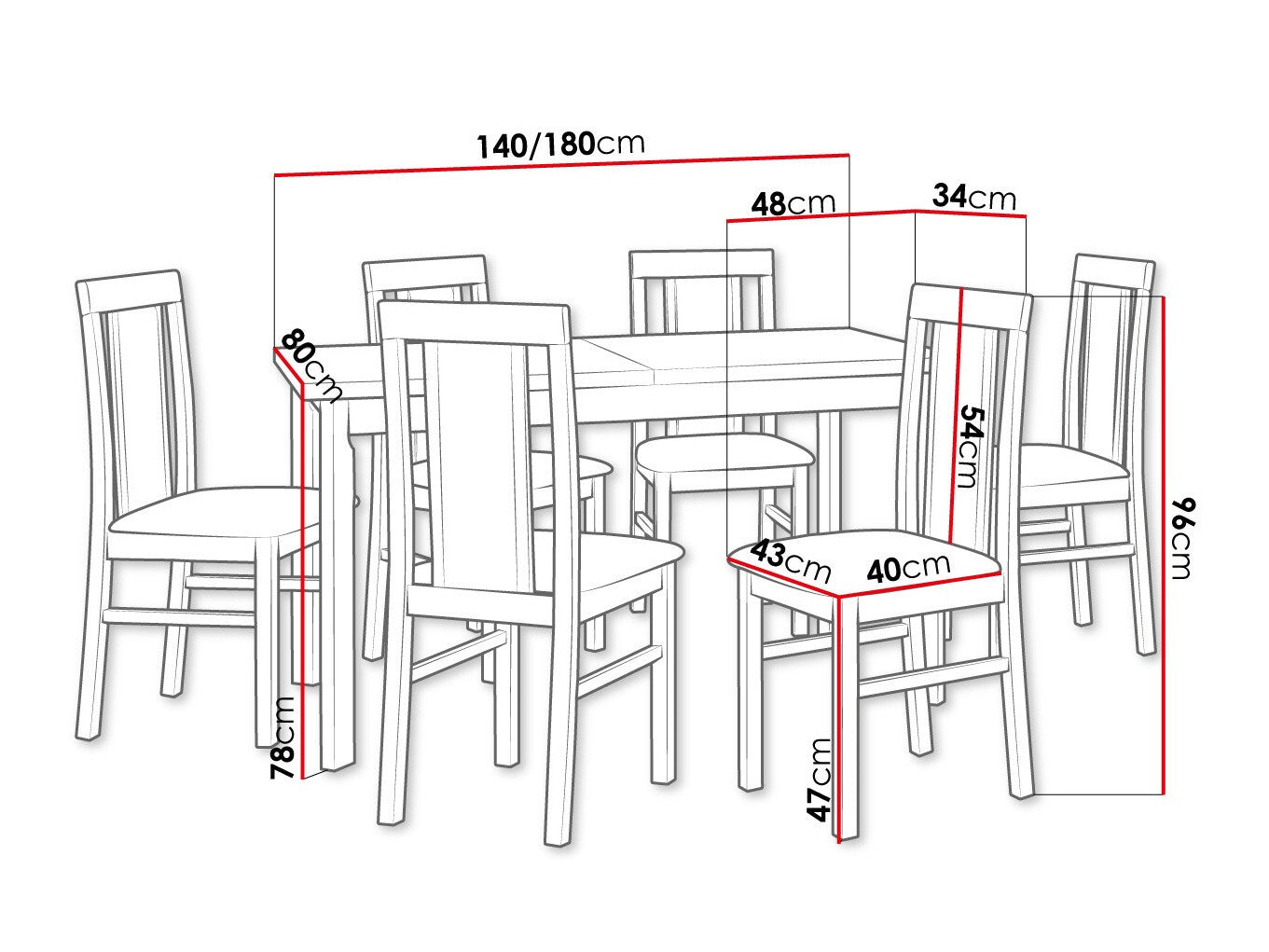 Spisestue-sæt Victorville 315 3980704