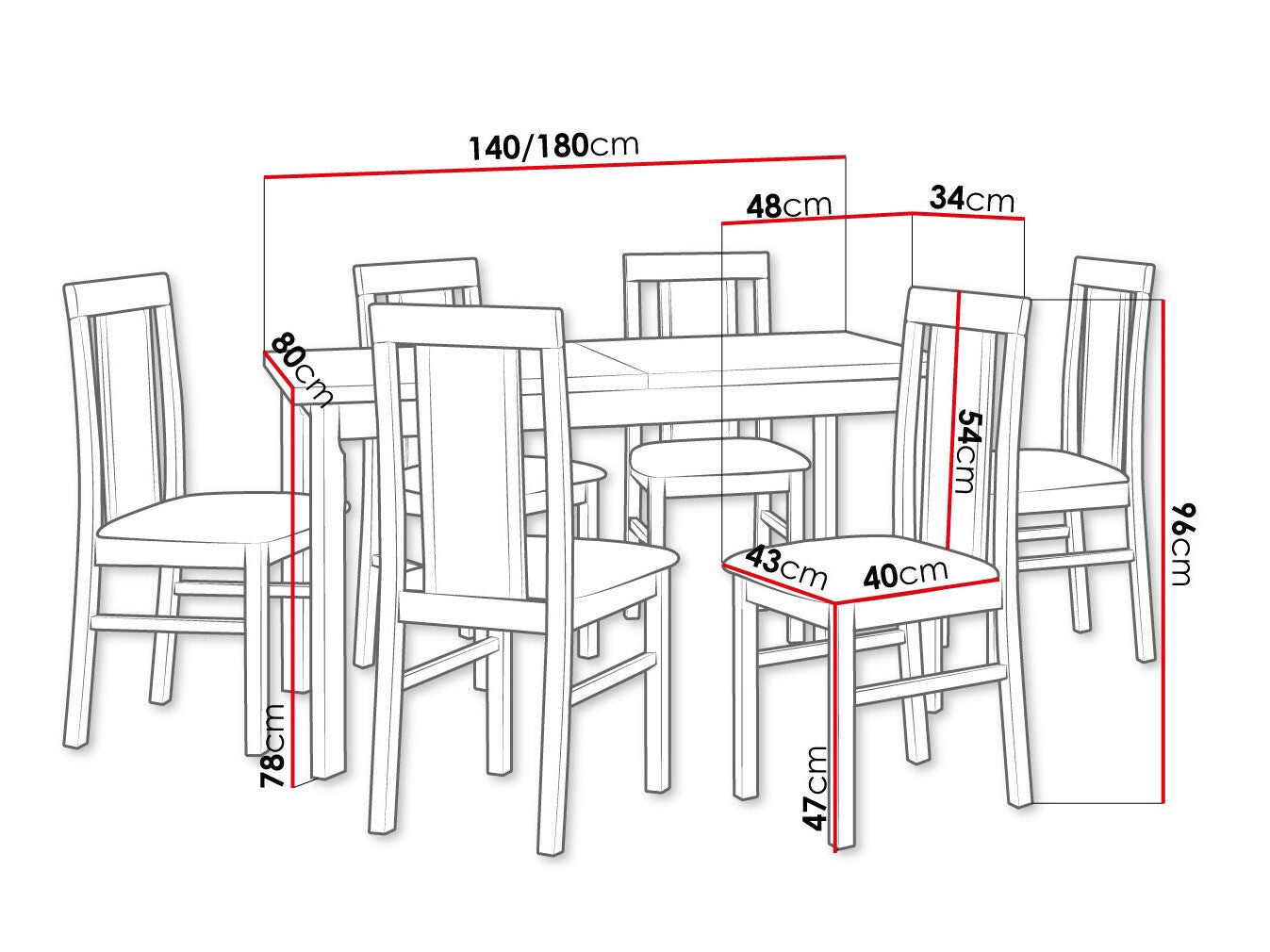 Spisestue-sæt Victorville 315 3980705