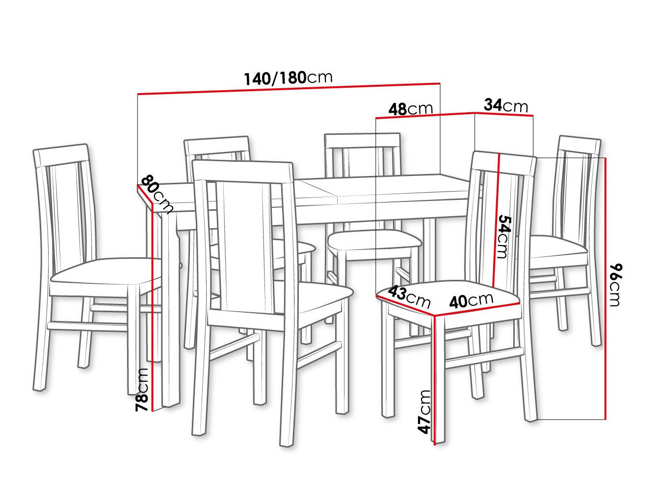Spisestue-sæt Victorville 315 3980706