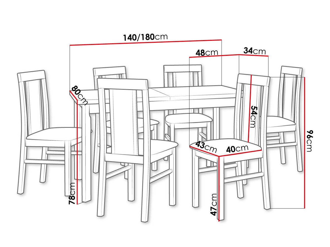 Spisestue-sæt Victorville 315 3980709