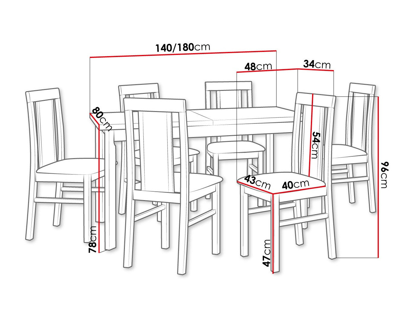 Spisestue-sæt Victorville 315 3980710