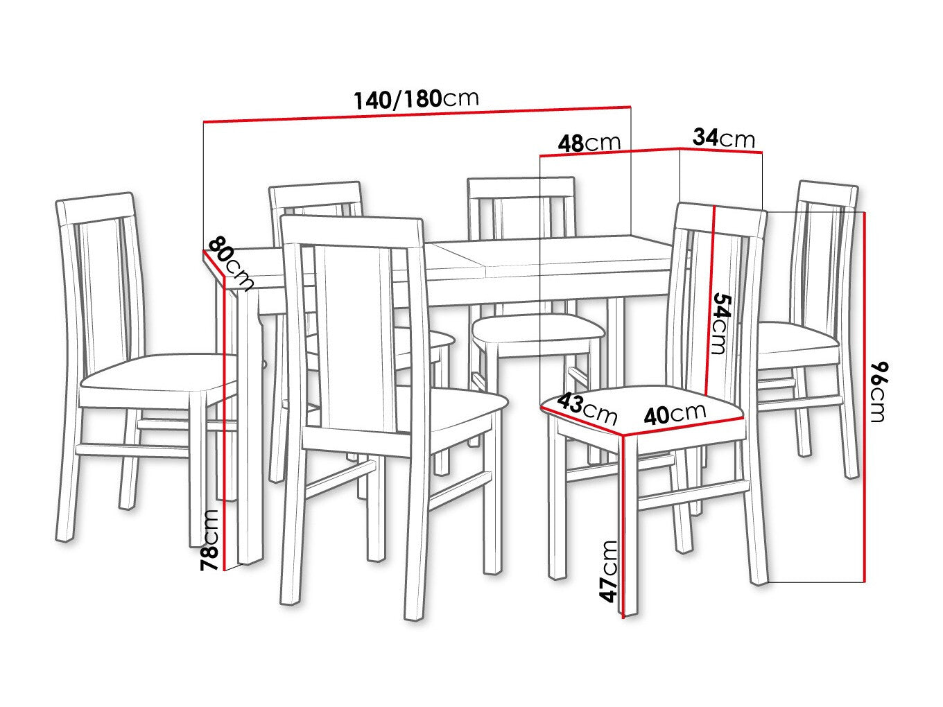 Spisestue-sæt Victorville 315 3980712