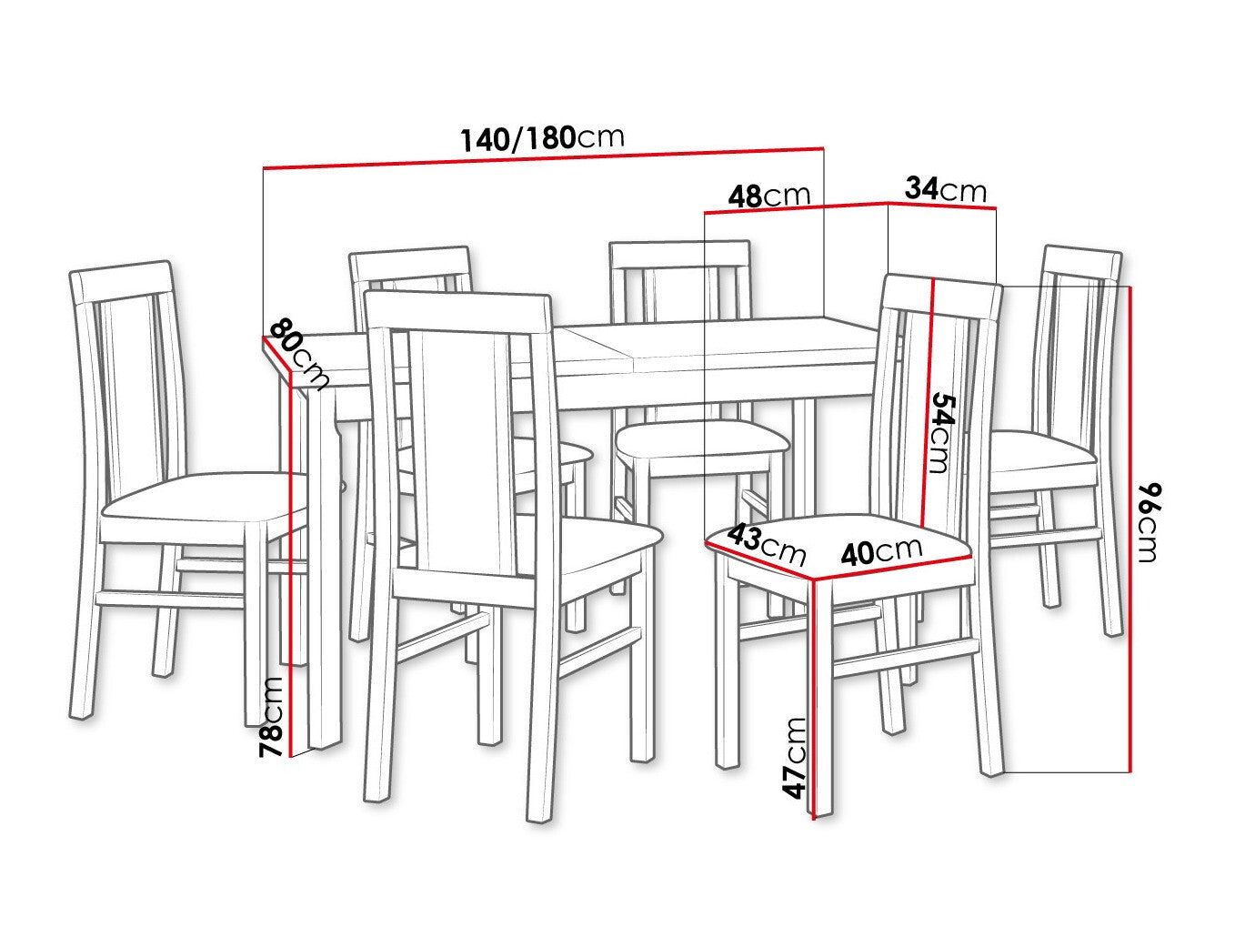 Spisestue-sæt Victorville 315 3980714