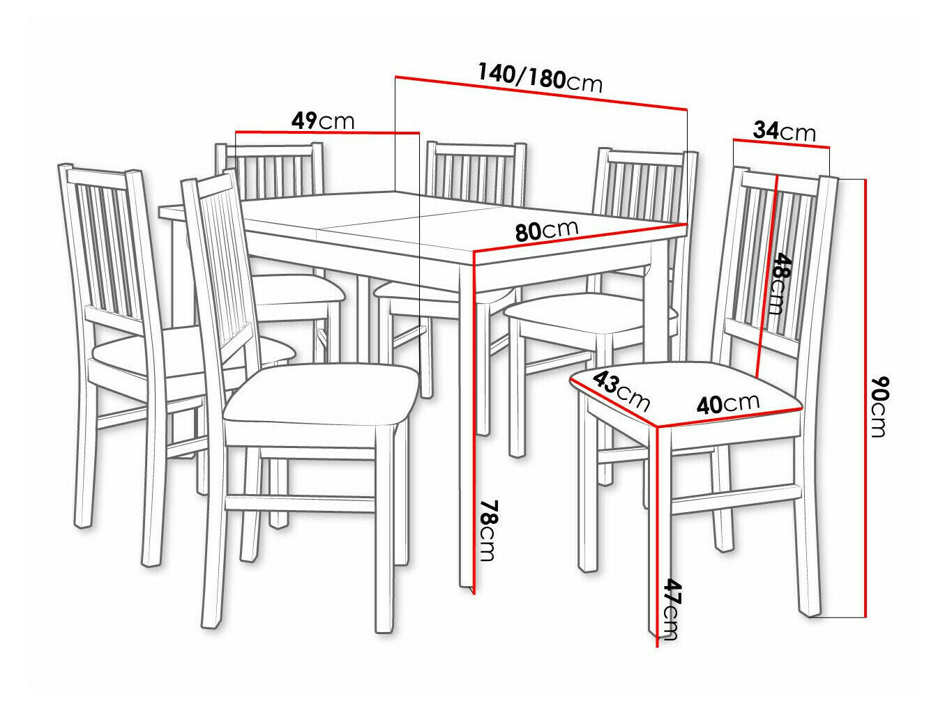 Spisestue-sæt Victorville 320 3980719
