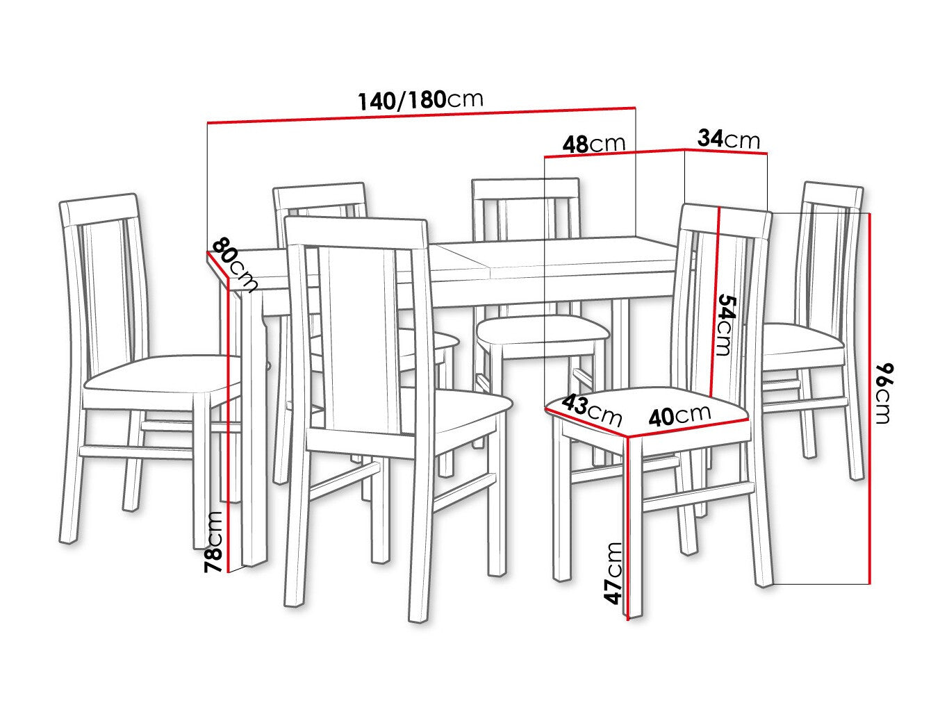 Spisestue-sæt Victorville 315 3980721