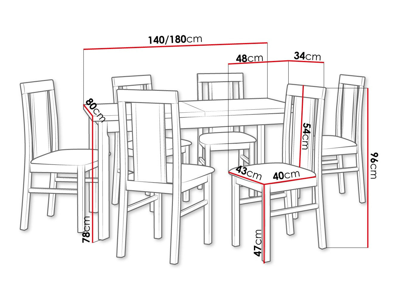 Spisestue-sæt Victorville 315 3980724