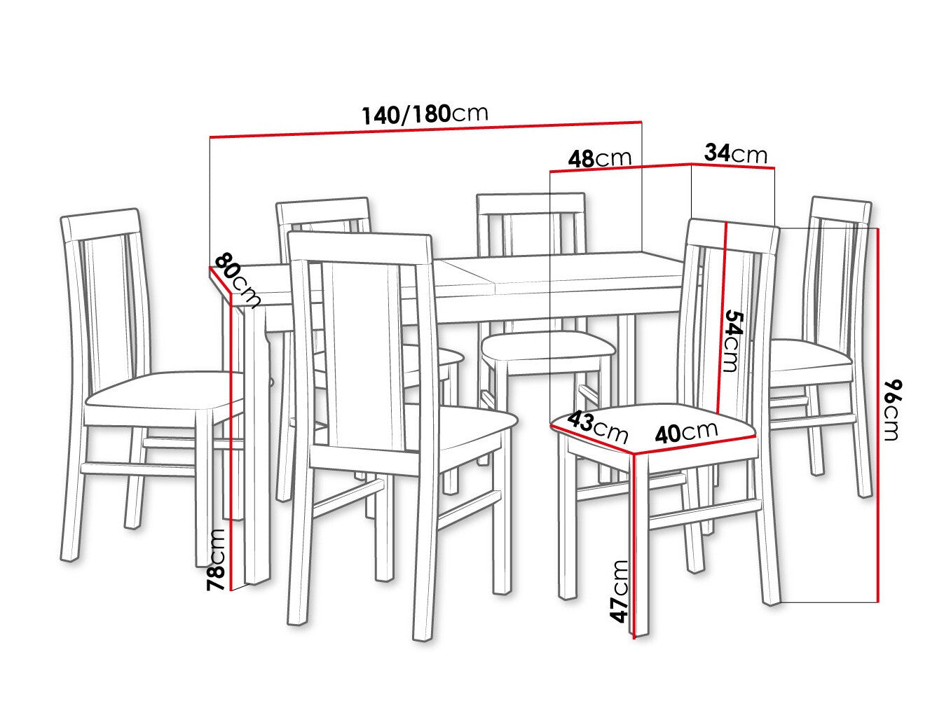 Spisestue-sæt Victorville 315 3980728